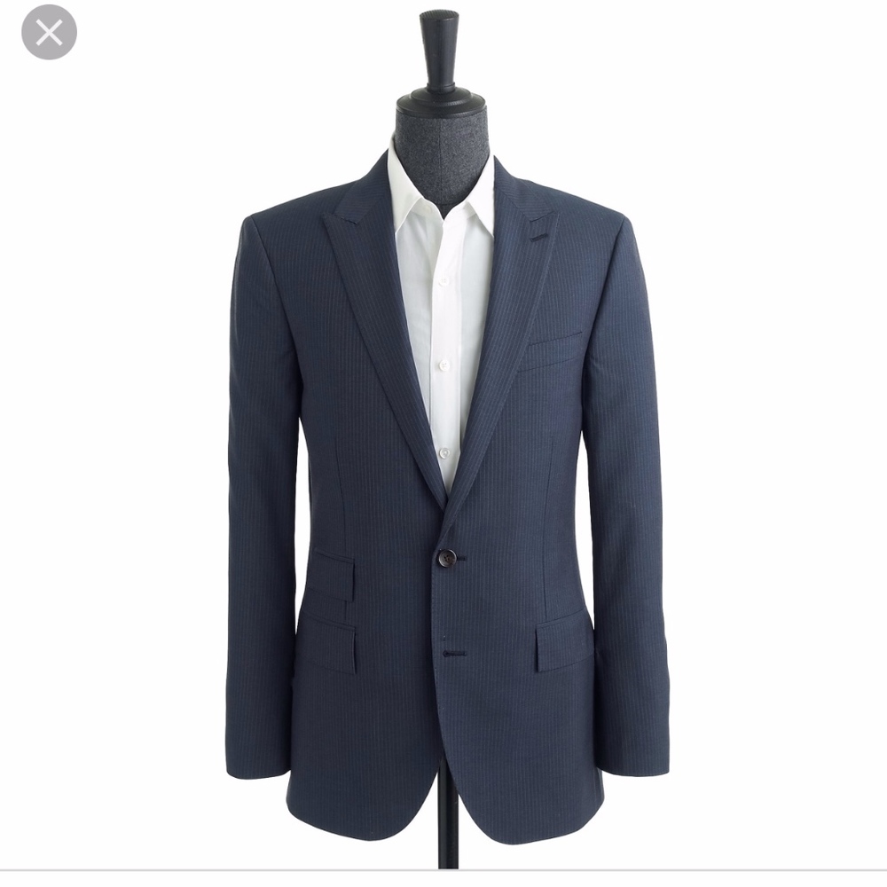 J.CREW LUDLOW SUIT JACKET IN NAVY PINSTRIPE